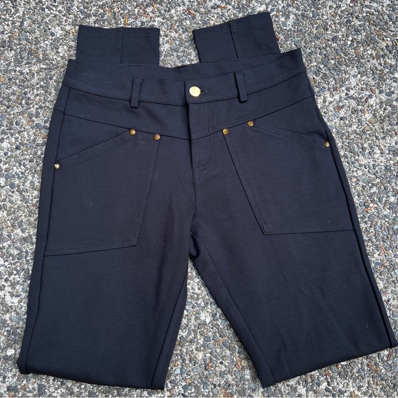 Black Swan Copper Studded Heavy Stretch Seam Detail Pants Size 27 - Picture 1 of 11